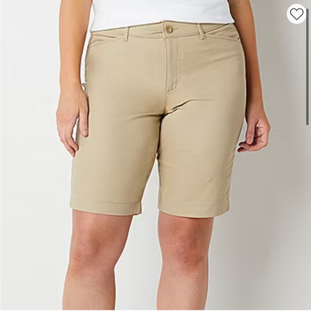 St. John's Bay Women's Tan Bermuda Shorts